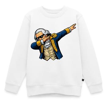 Dabbing George Washington - Kinder Premium Organic Sweatshirt - Weiß - Vorne - AI Model Kid Male (0cm)