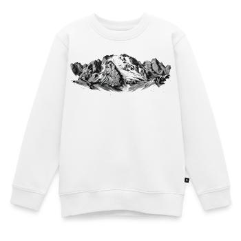 Marmolata Silhouette  Königin der Dolomiten Gipfel - Kinder Premium Organic Sweatshirt - Weiß - Vorne - AI Model Kid Male (0cm)