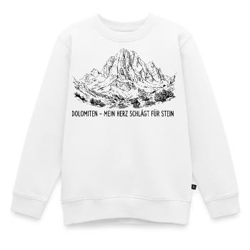 Dolomiten - Mein Herz schlägt für Stein | Ikonisch - Kinder Premium Organic Sweatshirt - Weiß - Vorne - AI Model Kid Male (0cm)