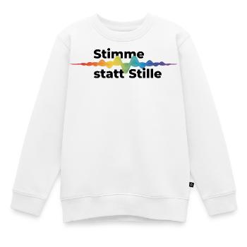 Stimme statt Stille Pride CSD Tonwelle Regenbogen - Kinder Premium Organic Sweatshirt - Weiß - Vorne - AI Model Kid Male (0cm)