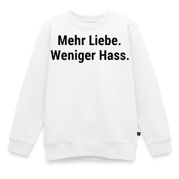 Liebe statt Hass für Menschenrechts Fans Frieden - Kinder Premium Organic Sweatshirt - Weiß - Vorne - AI Model Kid Male (0cm)