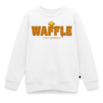 WAFFEL – Ich entscheide mich noch | Ein lustiges Waffel-Wortspiel - Kinder Premium Organic Sweatshirt - Weiß - Vorne - AI Model Kid Male (0cm)