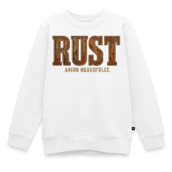 ROST – Anmutig altern | Ein lustiges Wortspiel mit starz - Kinder Premium Organic Sweatshirt - Weiß - Vorne - AI Model Kid Male (0cm)