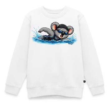 Cute koala swimming - Kids Premium Organic Sweatshirt - white - Front - AI Model Kid Male (0cm)