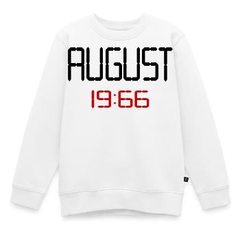 60. Geburtstag August 1966 - Kinder Premium Organic Sweatshirt - Weiß - Vorne - AI Model Kid Male (0cm)