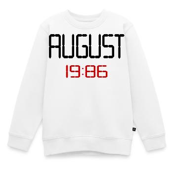 40. Geburtstag, August 1986 - Kinder Premium Organic Sweatshirt - Weiß - Vorne - AI Model Kid Male (0cm)