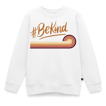 BeKind Retro Regenbogenstreifen - Kinder Premium Organic Sweatshirt - Weiß - Vorne - AI Model Kid Male (0cm)