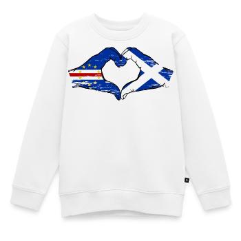 Kap Verde Schottland Flagge Hände Herzform used - Kinder Premium Organic Sweatshirt - Weiß - Vorne - AI Model Kid Male (0cm)