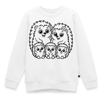 Hedgehog family - Kids Premium Organic Sweatshirt - white - Front - AI Model Kid Male (0cm)