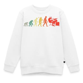Retro Schlagzeuger Evolution Schlagzeug für Männer - Kinder Premium Organic Sweatshirt - Weiß - Vorne - AI Model Kid Male (0cm)