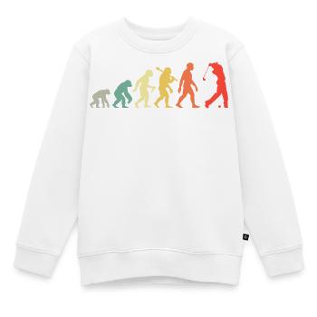 Golf Golfer Evolution für Männer und Jungen Retro - Kinder Premium Organic Sweatshirt - Weiß - Vorne - AI Model Kid Male (0cm)