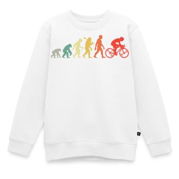 Cycling Evolution For Cyclists Retro Cycling - Kids Premium Organic Sweatshirt - white - Front - AI Model Kid Male (0cm)