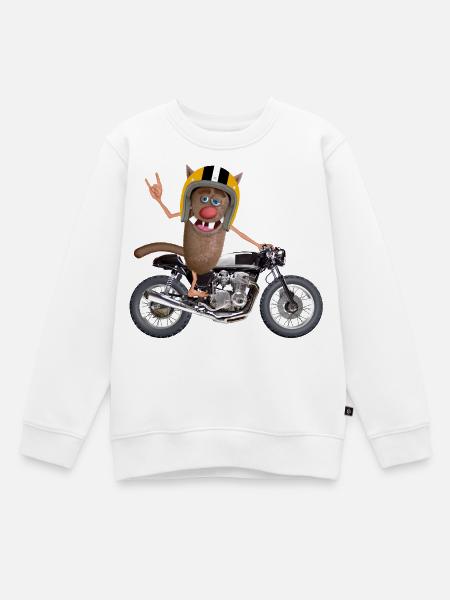 Foufou Biker - Kinder Premium Organic Sweatshirt - Weiß