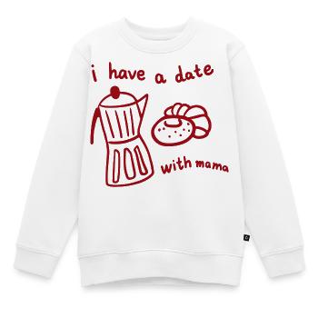 Ich habe ein Date mit meiner Mutter. - Kinder Premium Organic Sweatshirt - Weiß - Vorne - AI Model Kid Male (0cm)