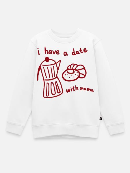 Ich habe ein Date mit meiner Mutter. - Kinder Premium Organic Sweatshirt - Weiß