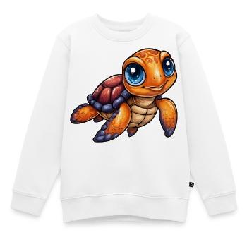 Kinder Schildkröte  - Kinder Premium Organic Sweatshirt - Weiß - Vorne - AI Model Kid Male (0cm)