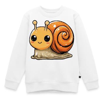 Orangene Schnecke Spiraldesign - Kinder Premium Organic Sweatshirt - Weiß - Vorne - AI Model Kid Male (0cm)