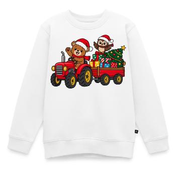 Christmas Tractor - Kinder Premium Organic Sweatshirt - Weiß - Vorne - AI Model Kid Male (0cm)