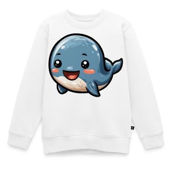 Kkuscheliger blauer Wal Cartoon - Kinder Premium Organic Sweatshirt - Weiß - Vorne - AI Model Kid Male (0cm)