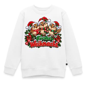 Frohe Weihnacht Vögel - Kinder Premium Organic Sweatshirt - Weiß - Vorne - AI Model Kid Male (0cm)