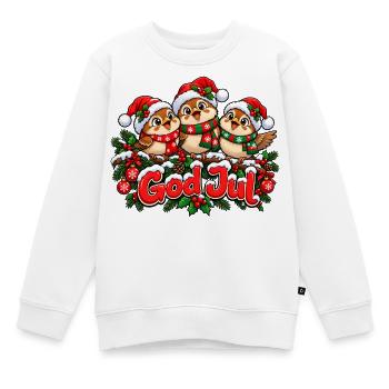 Frohe Weihnachtsvögel - Kinder Premium Organic Sweatshirt - Weiß - Vorne - AI Model Kid Male (0cm)