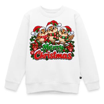 Drei Meisen Frohe Weihnachten - Kinder Premium Organic Sweatshirt - Weiß - Vorne - AI Model Kid Male (0cm)