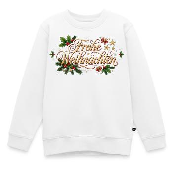 Frohe Weihnachten - Goldener Schriftzug - Kinder Premium Organic Sweatshirt - Weiß - Vorne - AI Model Kid Male (0cm)