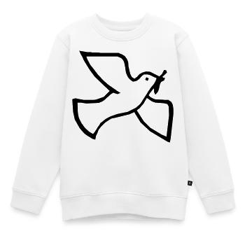Friedenstaube - Kinder Premium Organic Sweatshirt - Weiß - Vorne - AI Model Kid Male (0cm)