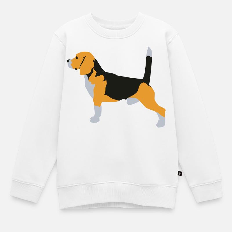 Beagle - Sweat Premium enfant bio - blanc