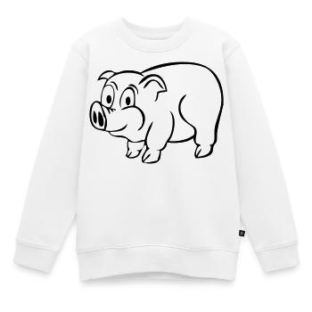 Porc chanceux - Sweat Premium enfant bio - blanc - Devant - AI Model Kid Male (0cm)