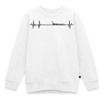 Ruderboot EKG Herzlinie - Kinder Premium Organic Sweatshirt - Weiß - Vorne - AI Model Kid Male (0cm)