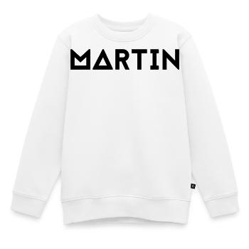 Vorname Martin - Kinder Premium Organic Sweatshirt - Weiß - Vorne - AI Model Kid Male (0cm)