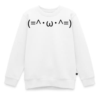 Chats Émote (=^・ω・^=) Chat mignon Kaomoji - Sweat Premium enfant bio - blanc - Devant - AI Model Kid Male (0cm)