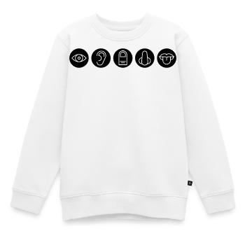 Fünf Sinne, Sinnesorgane - Kinder Premium Organic Sweatshirt - Weiß - Vorne - AI Model Kid Male (0cm)