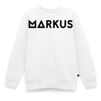 Vorname Markus - Kinder Premium Organic Sweatshirt - Weiß - Vorne - AI Model Kid Male (0cm)