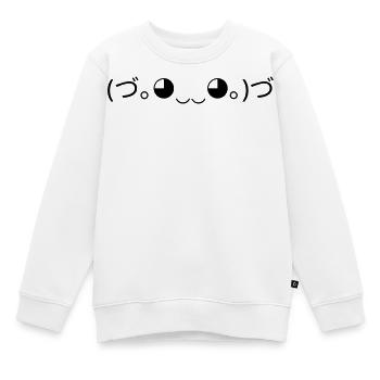 Umarmung Emoticon (づ｡◕‿‿◕｡)づ Knuddel - Kinder Premium Organic Sweatshirt - Weiß - Vorne - AI Model Kid Male (0cm)