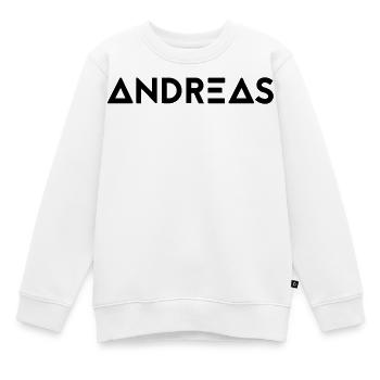 Vorname Andreas - Kinder Premium Organic Sweatshirt - Weiß - Vorne - AI Model Kid Male (0cm)