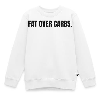 FAT OVER CARBS | Carnivore T-Shirt | High Fat Life - Kinder Premium Organic Sweatshirt - Weiß - Vorne - AI Model Kid Male (0cm)