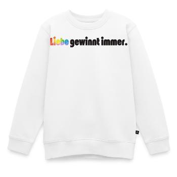 Liebe gewinnt immer Frieden Statement Vielfalt - Kinder Premium Organic Sweatshirt - Weiß - Vorne - AI Model Kid Male (0cm)