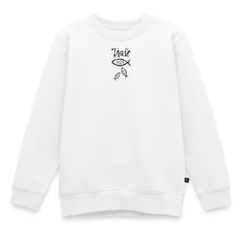 Taufe 2025 3 Fische dynamisch schwimmend - Kinder Premium Organic Sweatshirt - Weiß - Vorne - AI Model Kid Male (0cm)