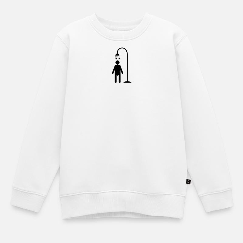 douche - Sweat Premium enfant bio - blanc