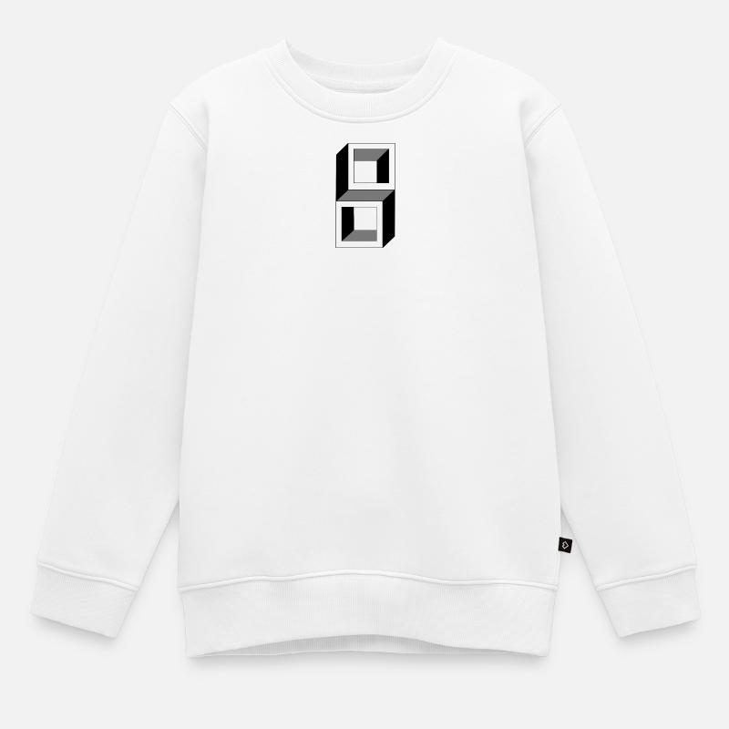 Stacked Frames Monochrome - Kids Premium Organic Sweatshirt - white