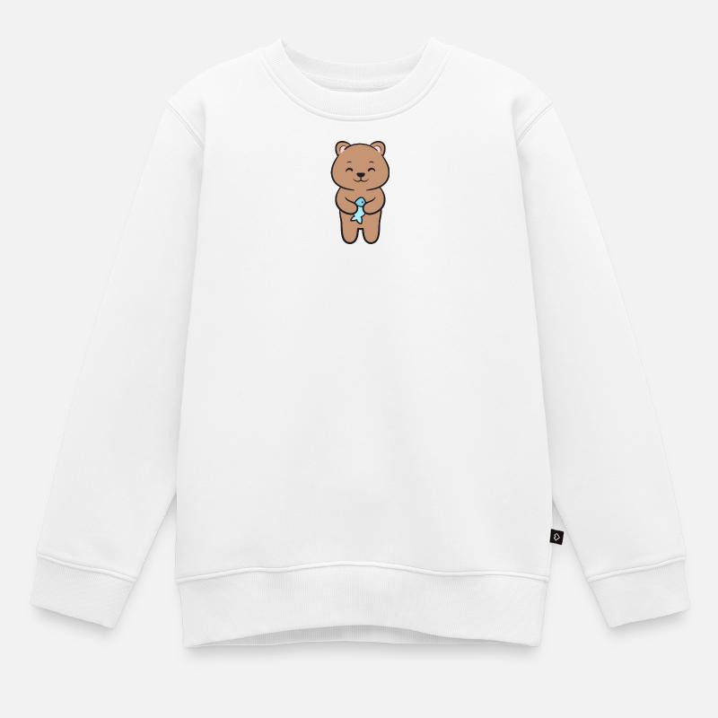 Ours Ours brun - Sweat Premium enfant bio - blanc