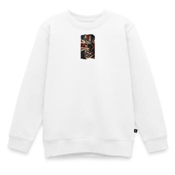 Berger allemand avec drapeau de la Grande-Bretagne - Sweat Premium enfant bio - blanc - Devant - AI Model Kid Male (0cm)