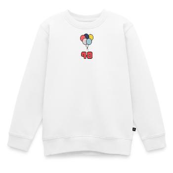 40. 40 JAHRE. 40-JÄHRIGES JUBILÄUM. GEBURTSTAG 40 JAHRE. - Kinder Premium Organic Sweatshirt - Weiß - Vorne - AI Model Kid Male (0cm)