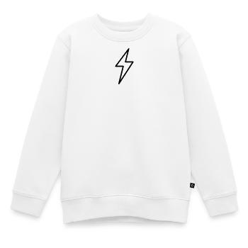 Symbole de foudre Contour Tonnerre Orage - Sweat Premium enfant bio - blanc - Devant - AI Model Kid Male (0cm)