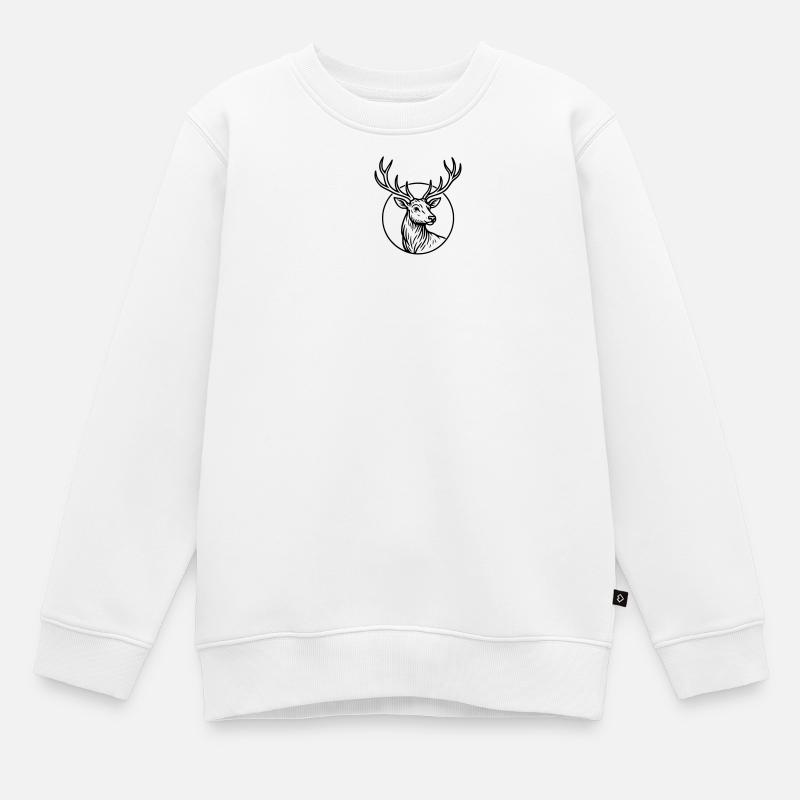 Groß, Reh - Kinder Premium Organic Sweatshirt - Weiß