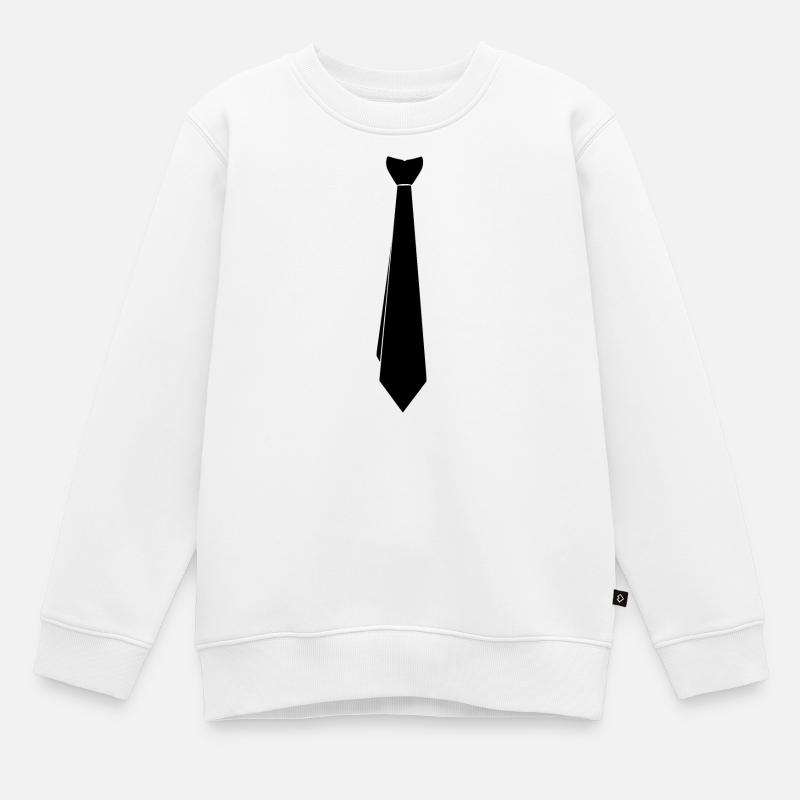 Krawatte - Kinder Premium Organic Sweatshirt - Weiß