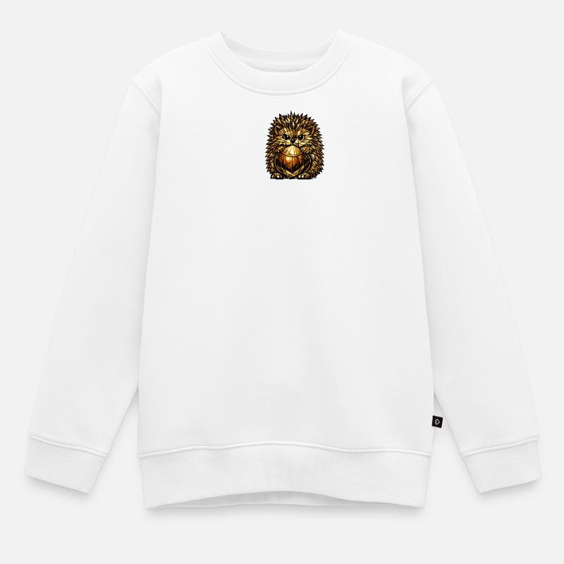 Hérisson châtaignier - Sweat Premium enfant bio - blanc