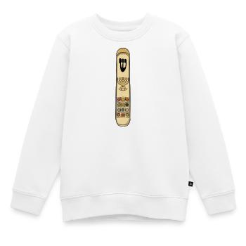 Symbole de ménorah d’art de la Mezouzah en or Judaïque moderne - Sweat Premium enfant bio - blanc - Devant - AI Model Kid Male (0cm)